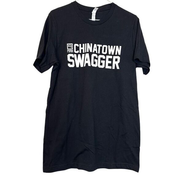 Bella + Canvas China Town Swagger Short Sleeve Crew Neck Black T-Shirt Medium - Picture 1 of 5